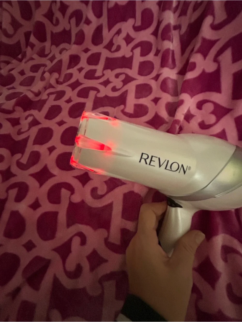 Revlon White Hair Dryer with Red Light Accents